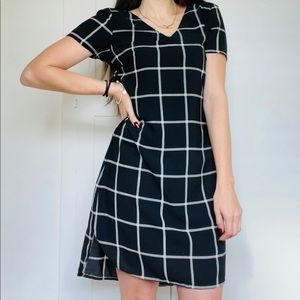 Black and white plaid dress